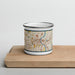 Front View Custom Hartford Connecticut Map Enamel Mug in Woodblock on Cutting Board