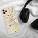 Custom Hartford Connecticut Map Phone Case in Woodblock on Table with Black Headphones