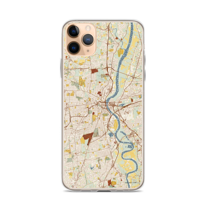 Custom Hartford Connecticut Map Phone Case in Woodblock