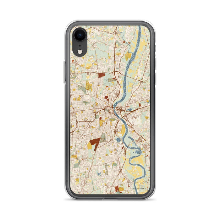Custom Hartford Connecticut Map Phone Case in Woodblock