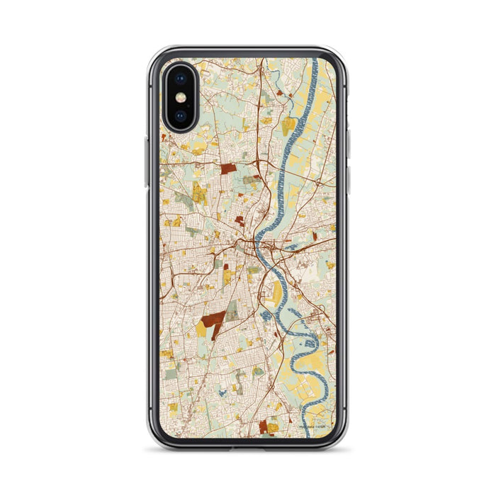 Custom Hartford Connecticut Map Phone Case in Woodblock