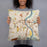 Person holding 18x18 Custom Hartford Connecticut Map Throw Pillow in Woodblock