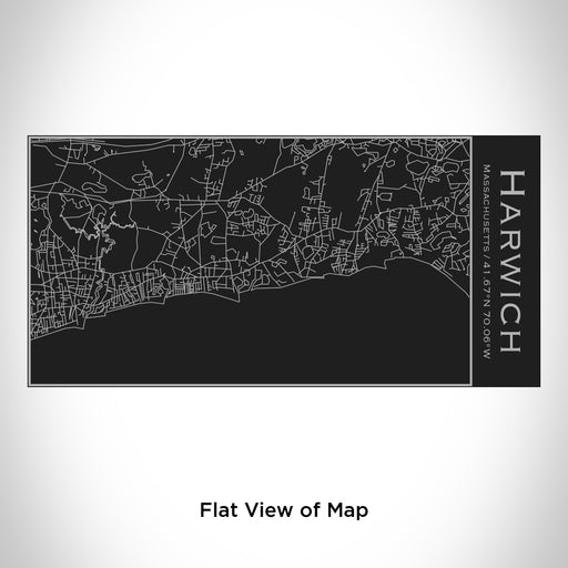 Rendered View of Harwich Massachusetts Map Engraving on 17oz Stainless Steel Insulated Cola Bottle in Black