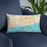 Custom Harwich Massachusetts Map Throw Pillow in Watercolor on Blue Colored Chair
