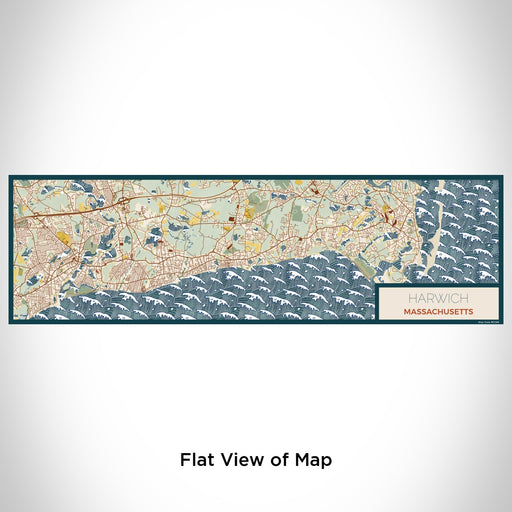Flat View of Map Custom Harwich Massachusetts Map Enamel Mug in Woodblock