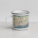 Left View Custom Harwich Massachusetts Map Enamel Mug in Woodblock