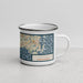 Right View Custom Harwich Massachusetts Map Enamel Mug in Woodblock