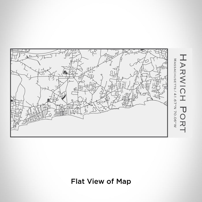 Rendered View of Harwich Port Massachusetts Map Engraving on 17oz Stainless Steel Insulated Cola Bottle in White