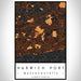 Harwich Port Massachusetts Map Print Portrait Orientation in Ember Style With Shaded Background
