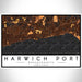 Harwich Port Massachusetts Map Print Landscape Orientation in Ember Style With Shaded Background