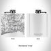 Rendered View of Harwich Port Massachusetts Map Engraving on 6oz Stainless Steel Flask in White
