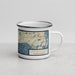 Right View Custom Harwich Port Massachusetts Map Enamel Mug in Woodblock