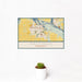 12x18 Hastings Minnesota Map Print Landscape Orientation in Woodblock Style With Small Cactus Plant in White Planter