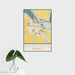 16x24 Hastings Minnesota Map Print Portrait Orientation in Woodblock Style With Tropical Plant Leaves in Water