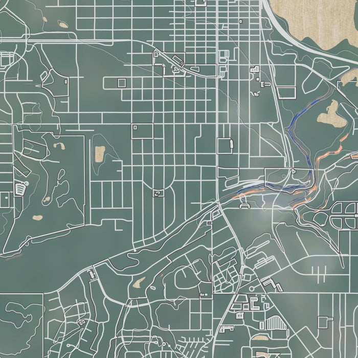 Hastings Minnesota Map Print in Afternoon Style Zoomed In Close Up Showing Details