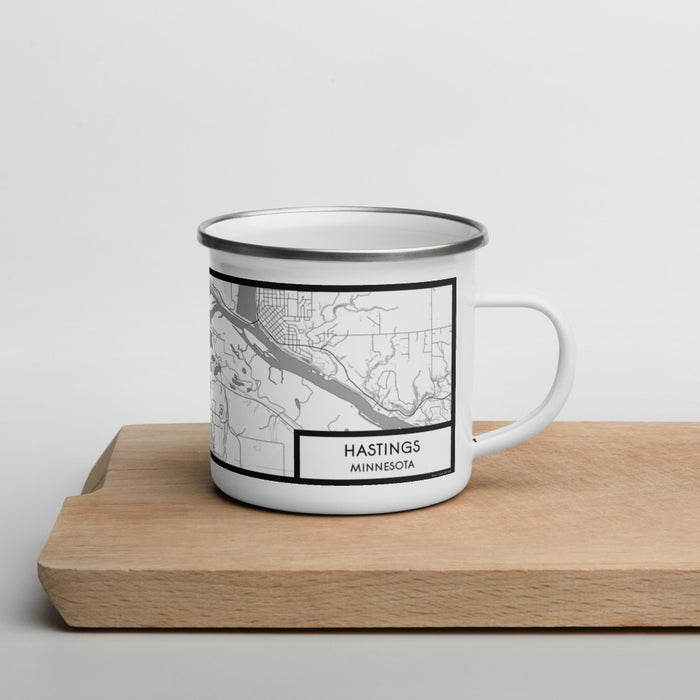 Right View Custom Hastings Minnesota Map Enamel Mug in Classic