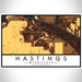Hastings Minnesota Map Print Landscape Orientation in Ember Style With Shaded Background