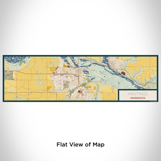 Flat View of Map Custom Hastings Minnesota Map Enamel Mug in Woodblock