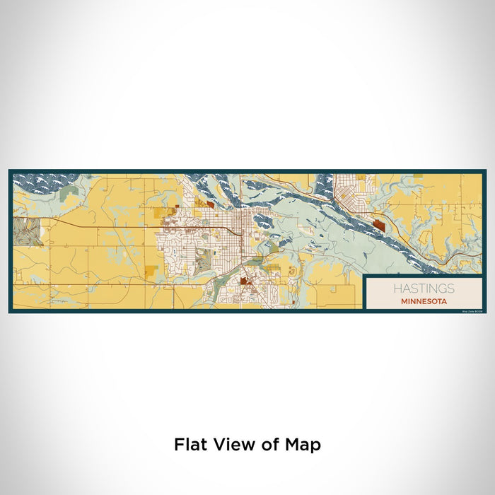 Flat View of Map Custom Hastings Minnesota Map Enamel Mug in Woodblock