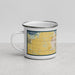 Left View Custom Hastings Minnesota Map Enamel Mug in Woodblock