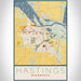Hastings Minnesota Map Print Portrait Orientation in Woodblock Style With Shaded Background
