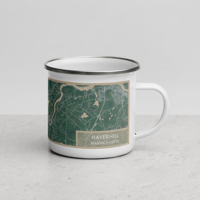 Right View Custom Haverhill Massachusetts Map Enamel Mug in Afternoon