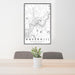 24x36 Haverhill Massachusetts Map Print Portrait Orientation in Classic Style Behind 2 Chairs Table and Potted Plant
