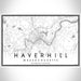 Haverhill Massachusetts Map Print Landscape Orientation in Classic Style With Shaded Background