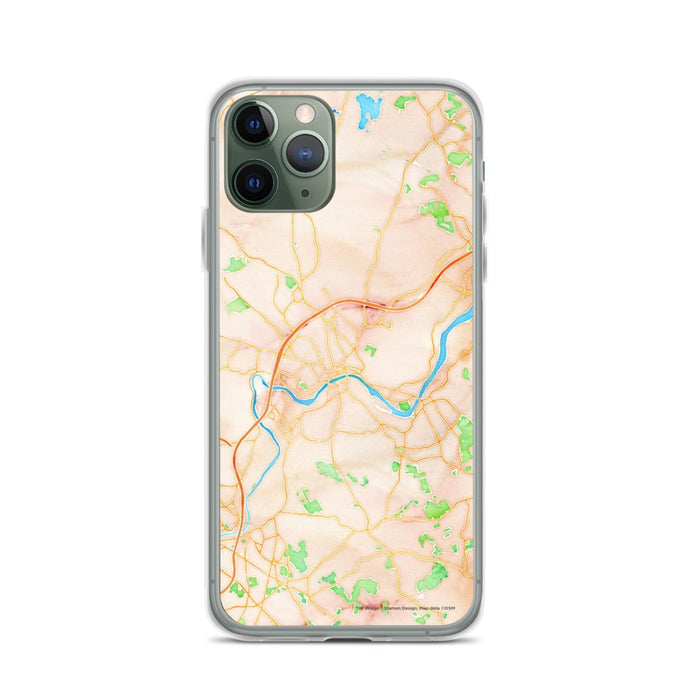 Custom Haverhill Massachusetts Map Phone Case in Watercolor