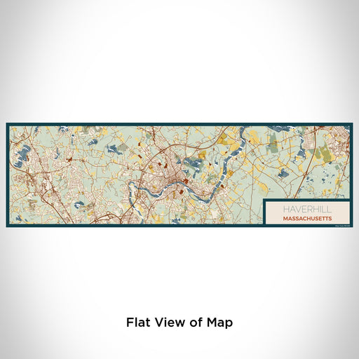 Flat View of Map Custom Haverhill Massachusetts Map Enamel Mug in Woodblock