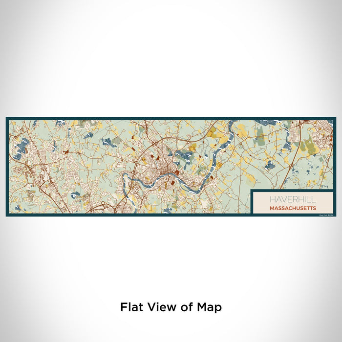 Flat View of Map Custom Haverhill Massachusetts Map Enamel Mug in Woodblock