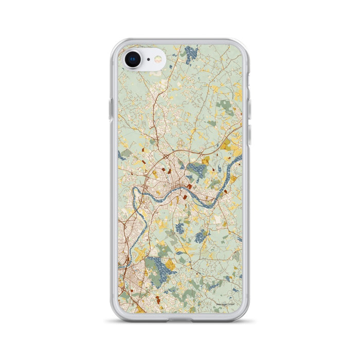 Custom Haverhill Massachusetts Map iPhone SE Phone Case in Woodblock