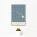 12x18 Hawaii Aloha Map Print Portrait Orientation in Woodblock Style With Small Cactus Plant in White Planter