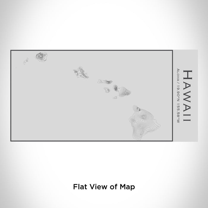 Rendered View of Hawaii Aloha Map Engraving on 17oz Stainless Steel Insulated Cola Bottle