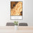 24x36 Hawksbill Mountain Virginia Map Print Portrait Orientation in Ember Style Behind 2 Chairs Table and Potted Plant