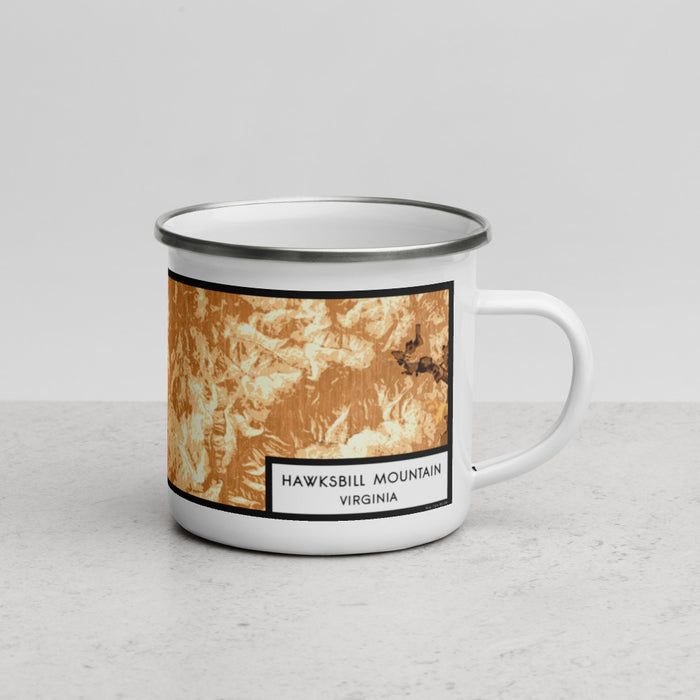 Right View Custom Hawksbill Mountain Virginia Map Enamel Mug in Ember