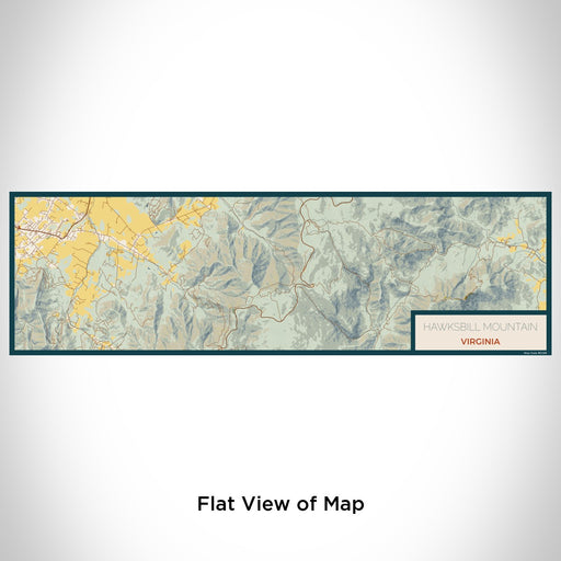 Flat View of Map Custom Hawksbill Mountain Virginia Map Enamel Mug in Woodblock