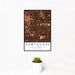 12x18 Hawthorne California Map Print Portrait Orientation in Ember Style With Small Cactus Plant in White Planter