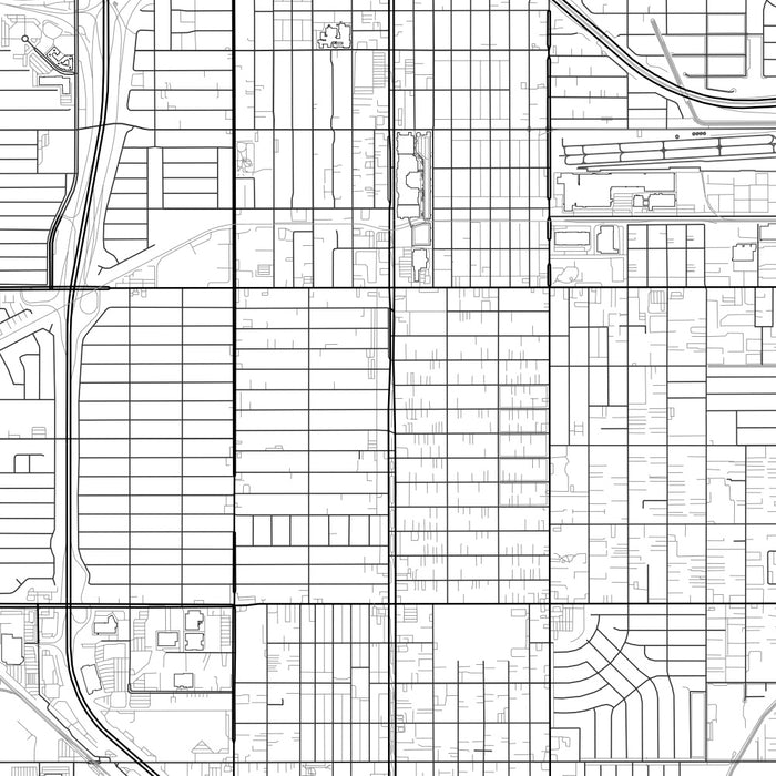Hawthorne California Map Print in Classic Style Zoomed In Close Up Showing Details