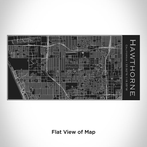 Rendered View of Hawthorne California Map Engraving on 17oz Stainless Steel Insulated Cola Bottle in Black