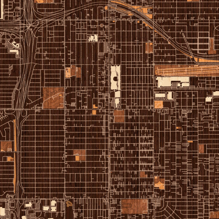 Hawthorne California Map Print in Ember Style Zoomed In Close Up Showing Details