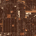 Hawthorne California Map Print in Ember Style Zoomed In Close Up Showing Details