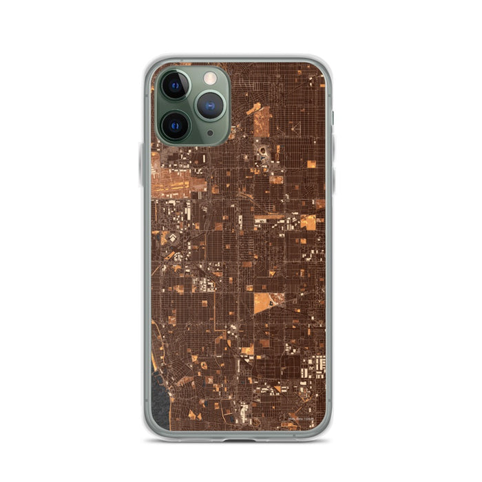 Custom iPhone 11 Pro Hawthorne California Map Phone Case in Ember