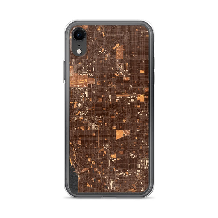 Custom iPhone XR Hawthorne California Map Phone Case in Ember