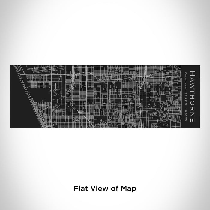 Rendered View of Hawthorne California Map Engraving on 10oz Stainless Steel Insulated Cup with Sliding Lid in Black