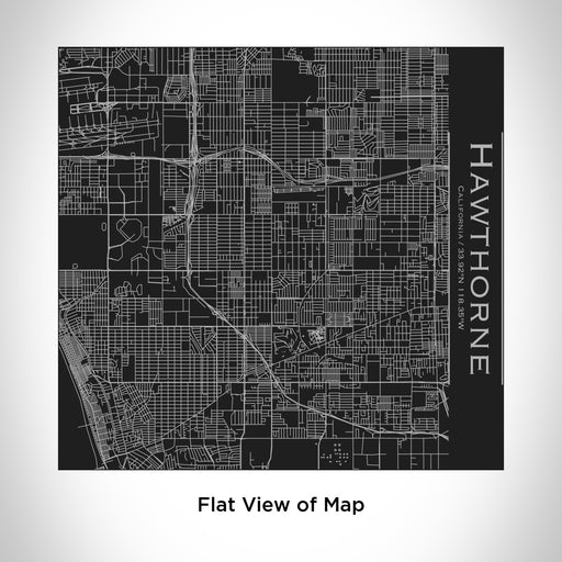 Rendered View of Hawthorne California Map Engraving on 17oz Stainless Steel Insulated Tumbler in Black
