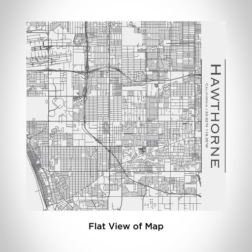 Rendered View of Hawthorne California Map Engraving on 17oz Stainless Steel Insulated Tumbler in White