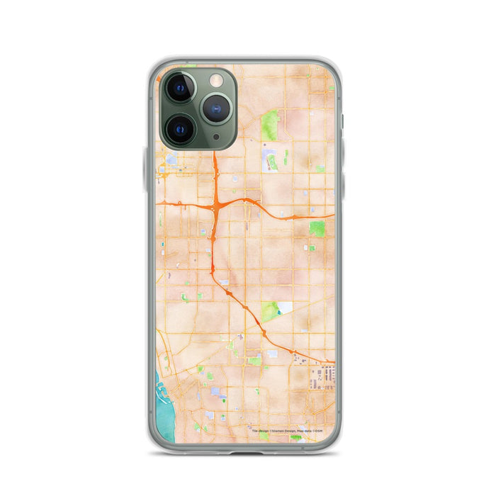 Custom iPhone 11 Pro Hawthorne California Map Phone Case in Watercolor