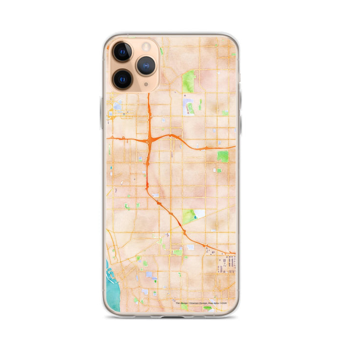 Custom iPhone 11 Pro Max Hawthorne California Map Phone Case in Watercolor