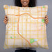 Person holding 22x22 Custom Hawthorne California Map Throw Pillow in Watercolor